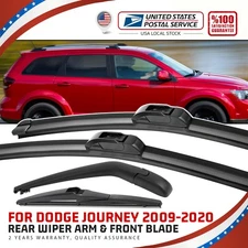 Front Wiper Blade + Rear Arm Blade Set For Dodge Journey 2009-2020 OEM Quality