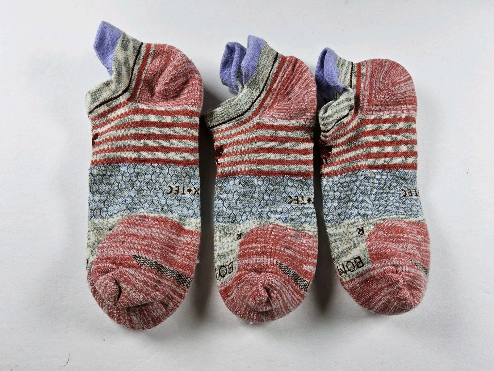 Bombas Hex-Tec Athletic Ankle Socks Lot Of 3 Pairs Size L