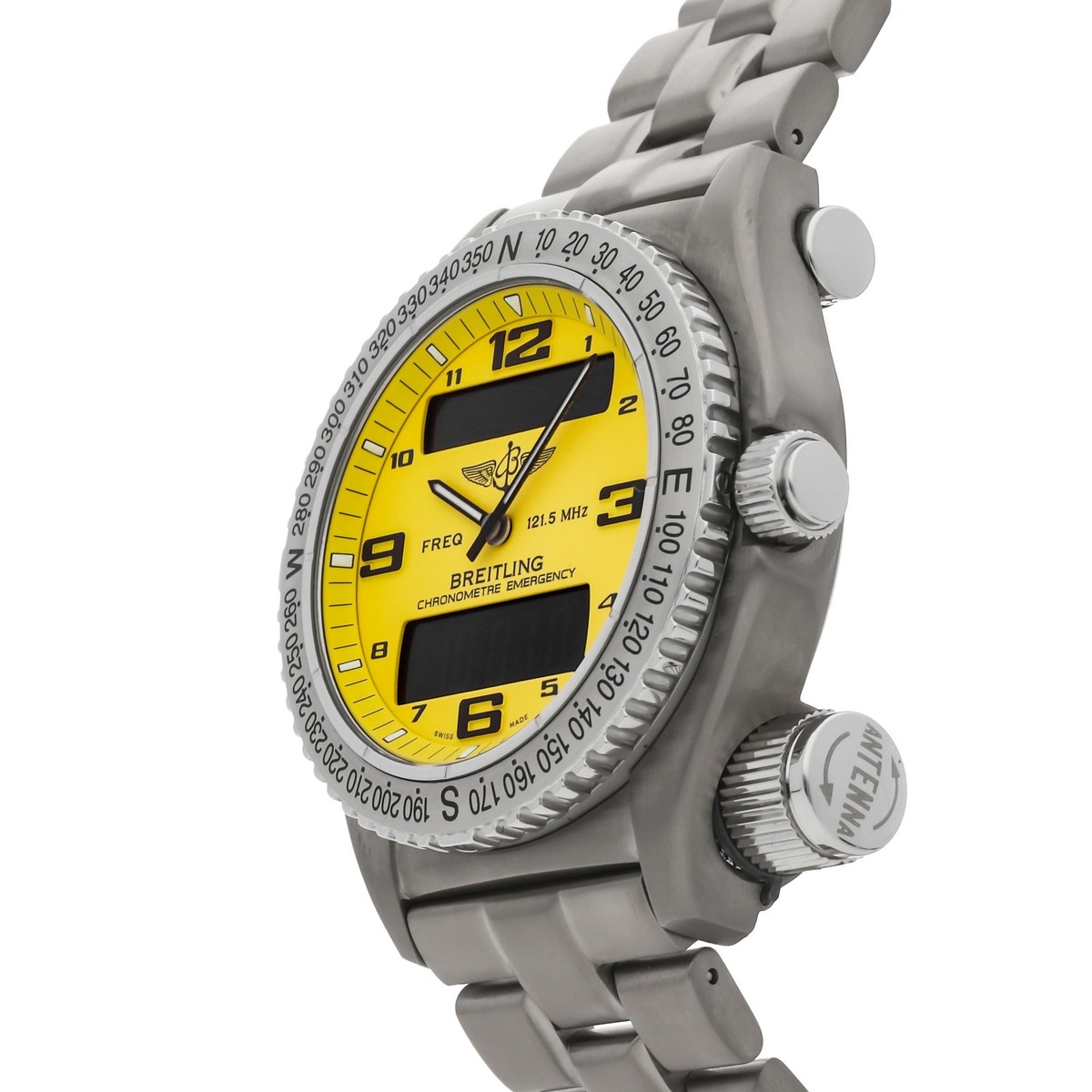 Breitling Emergency Mission Titanium Yellow Dial Bracelet Watch