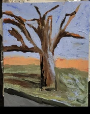 Original Paintings acrylic on canvas original 11"x17" Tree Landscape 