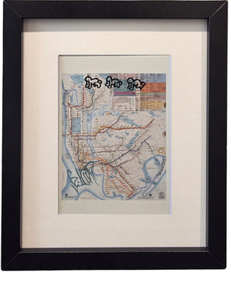 KEITH HARING  Map Drawing  Retro 80 s Subway Art Print