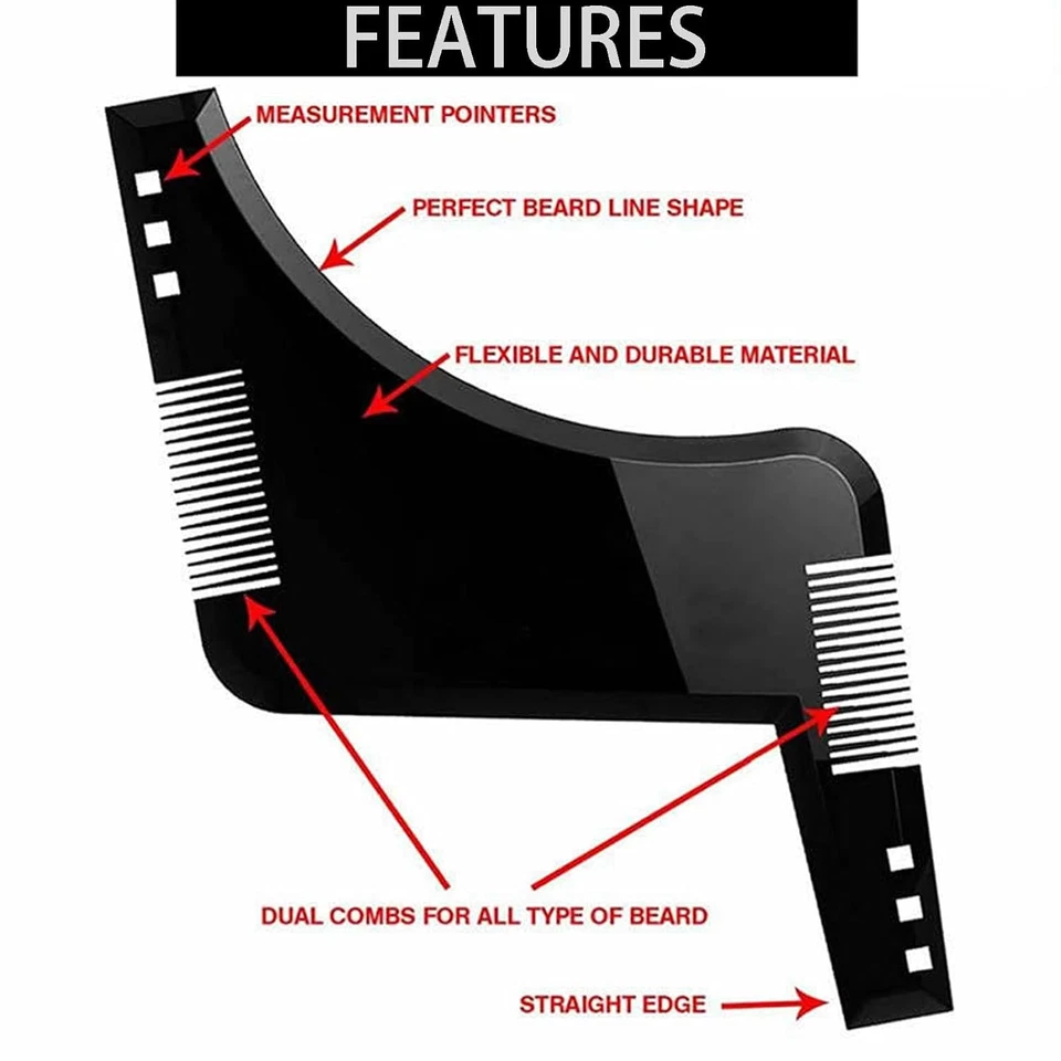 3-teiliges Bartschablonen Set für Kinnbart Koteletten und Halskonturen - Bild 3 von 4