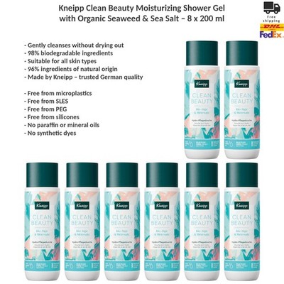 Kneipp Clean Beauty Moisturizing Shower Gel Seaweed Sea Salt Vegan 8x200ml
