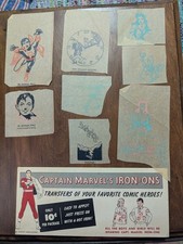 Vintage Antique Captain Marvels Iron Ons Fawcett Super Hero 22 Iron On Transfers