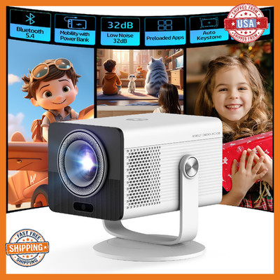 HP MC400 Mini Portable Smart Projector with WiFi and Bluetooth, Short Throw 4K S