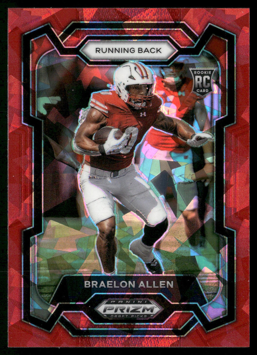 Braelon Allen 2024 Panini Prizm Draft Picks #129 Red Ice Wisconsin Badgers