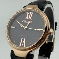 CITIZEN Eco-Drive E031-S085063 Solar Watch 27.7mm Gold Black 14-16.5cm