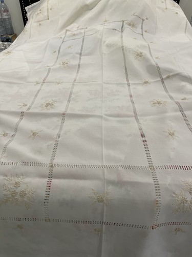 Made Italy New 70”x104” Tablecloth (12) Napkins White Embroidered Italian Set - 第 19/20 張圖片
