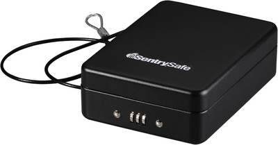SentrySafe Small Safe, Black Lock Box with Combination 0.05 Cubic Feet, 