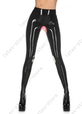 Latex Gummi Rubber Leggings pants trousers crotch hole socks customized 151