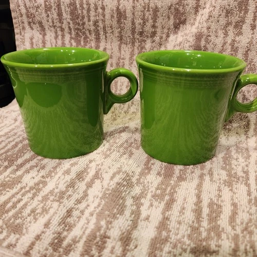 Set Of 2 Fiestaware Fiesta Green Coffee Mug O RING Handle Homer Laughlin USA