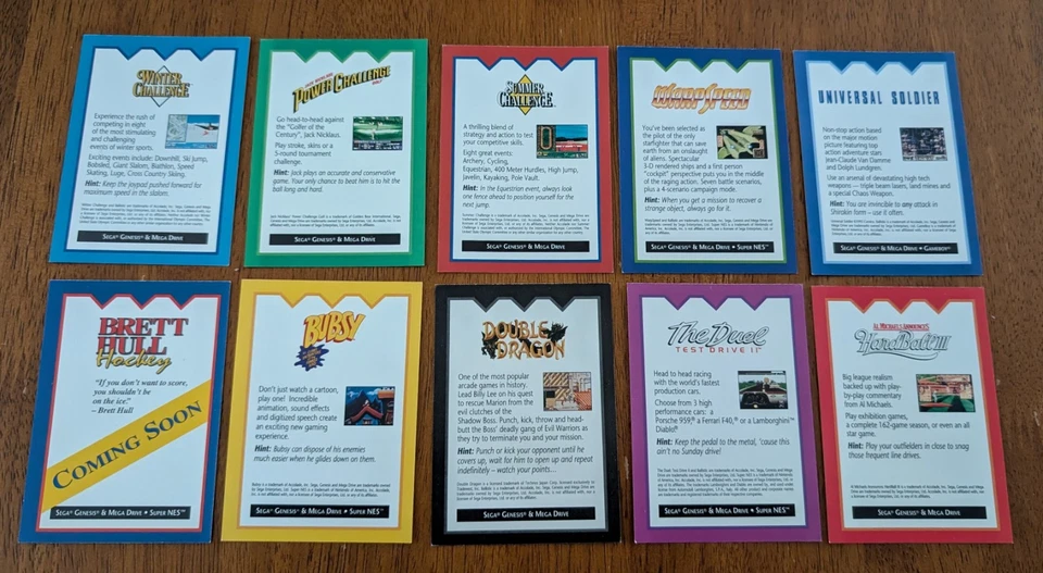 Rare 1993 Sega Genesis Accolade Ballistic Promotional, Full 10 Trading Card Set - Image 3 of 3