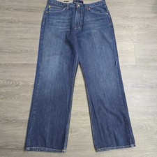 Vintage Nautica Y2K Jeans Relaxed Straight Baggy Dark Blue Loose Wide Size 34x30