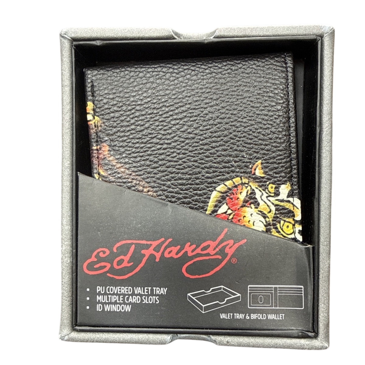 ED HARDY TIGER BIFOLD WALLET WITH ORIGINAL GIFT BOX RARE MODEL | eBay