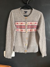 GANT Womens Fair Isle Gray Wool Angora Knit C...