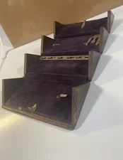 Antique Singer Oak Sewing Box 1889 Unique Fold Out Design Metal Hinges - Empty