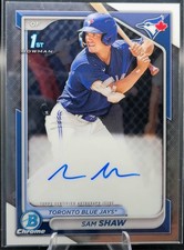 2024 Bowman - Chrome Prospect Autographs Sam Shaw #CPA-SS (AU, RC)