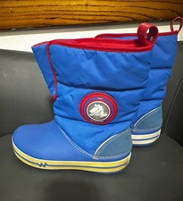 Crocs Crocband II.5 Gust Light Up Snow Boots Blue Red Boys Girls Size J3