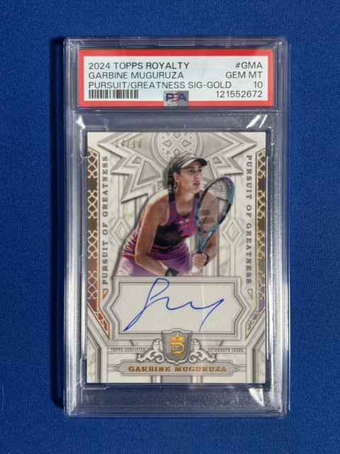 Garbine Muguruza 2024 Topps Royalty Tennis Pursuit Auto Gold #4/10 PSA 10 POP 1