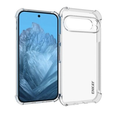 Für Google Pixel 9 Pro ENKAY Mütze-Prinz Transparent TPU Stoßfest Handyhülle