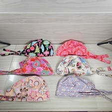 Blue Sky Lot of 6 Surgical Scrub Cap Dental Hat Floral Prints 100 Cotton USA