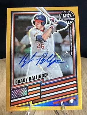 2026 Panini Stars and Stripes Brady Ballinger Auto Gold Prizm /10