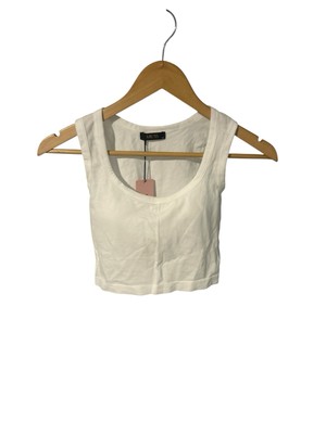 New Micas Tank Top Stretch Cropped White Size M