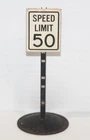 Vintage 1950s Toy Tonka Truck Pressed Steel Speed Limit 50 Sign State HiWay Dept