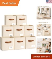 Storage Cubes 8 Pack, 11 Inch Fabric Storage Cubes Organizer Bins with Labels...
