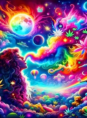 Diamond Painting Kit Fantasy Cosmic Woman 30x40cm 