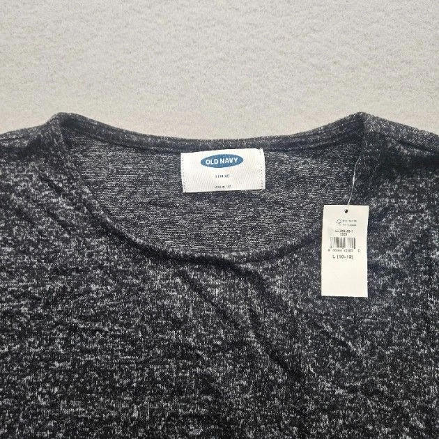 Old Navy Girls Size Large Black White Long Sleeve Top NWT - Image 2 of 4