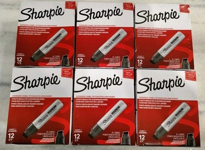 6 BOXES OF 12 - SHARPIE MAGNUM OVERSIZED XL CHISEL TIP MARKERS BRAND NEW IN BOX