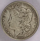 1884 $1 Morgan Silver Dollar-VF