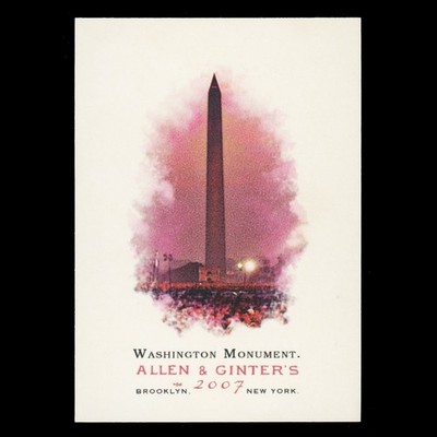 Washington Monument ~ 2007 Topps Allen & Ginter National Landmark #268