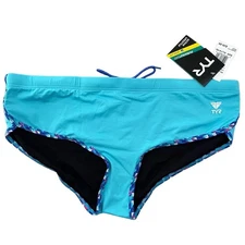 TYR DuraFast Elite Lunetta Binded Hipkini Swim Bottoms Women Blue Size XL 14/16