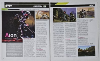 Aion PC Game Magazine 2-Page Print Ad Preview Poster Art 2009