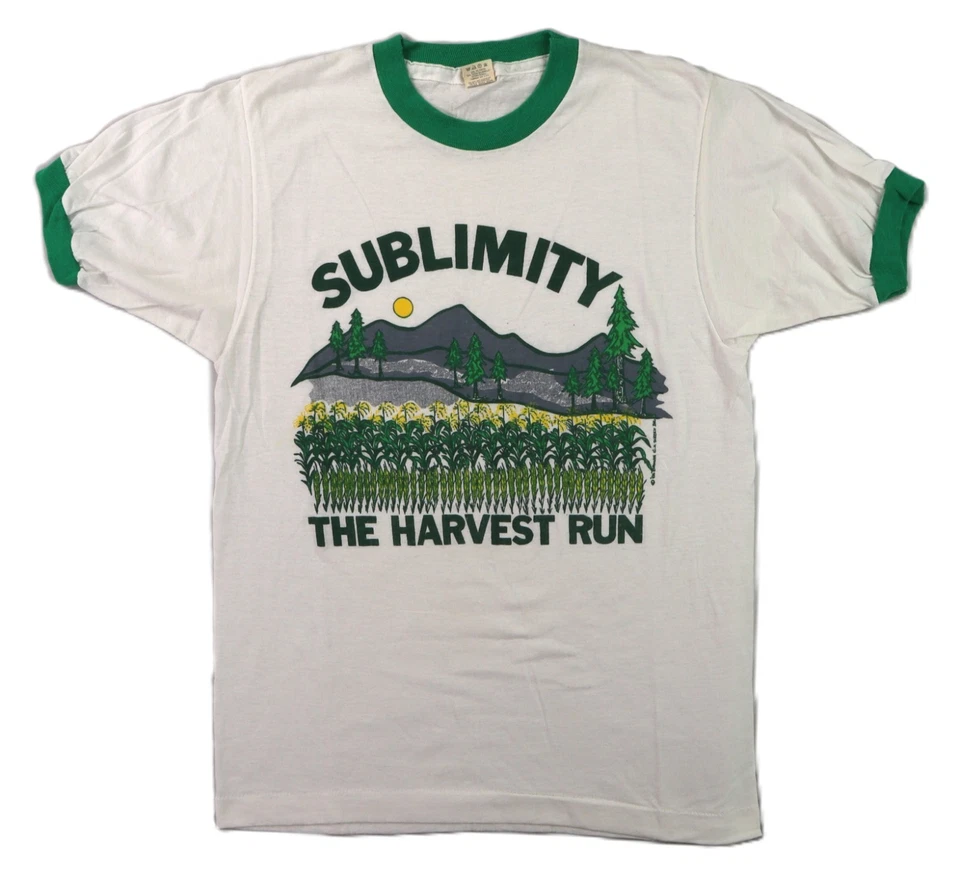 LOT 4 VTG 80s Adult XS S Sublimity Harvest Track Run Marathon Ringer T Shirt Top - Image 2 of 4