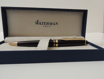 Waterman  Expert 3  Ballpoint Pen Lacquer Black & Gold New In Box S0951700