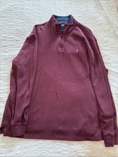 Polo Ralph Lauren Quarter Zip Estate Rib Pullover Maroon Men  s XL