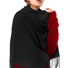 Womens Thick Oversized Pashmina Shawl Wrap Scarves Soft Winter Warm Blanket ...