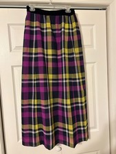 GIVENCHY Nouvelle Boutique Sz 44 US 12 Multi-Color Plaid Maxi Skirt