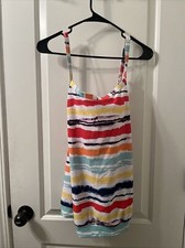 Women's Graphic Print Swim Tankini Top 1pc Criss Cross Straps Padded Size XL