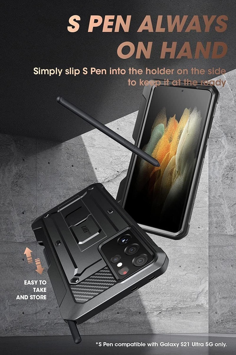 Robuste SUPCASE Hülle Mit Clip Für Galaxy S21 Ultra – Ultimativer Schutz, Stylisch In Schwarz