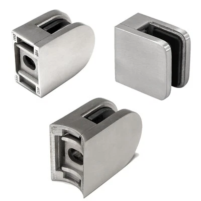 PRIOSTAHL Glashalter Glasklemme Glasplattenhalter Glasklemmhalter Geländer Edelstahl V2A