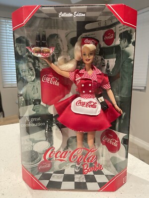 New 1998 COCA COLA Barbie Doll Collector Edition, Car Hop Waitress