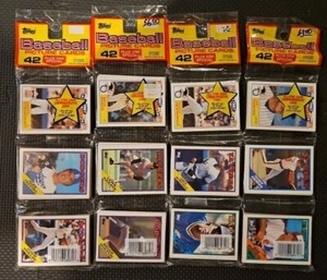 1988 Topps Baseball Unopened Rack Packs (Lot of 4) 172 Cards