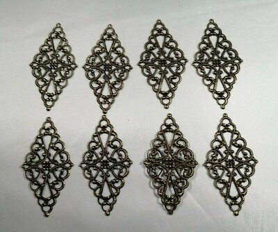 45 mm Diamant Bronze Metall Filigran Vintage Stil Scrapbooking Dekoration Kunst 8 Stück