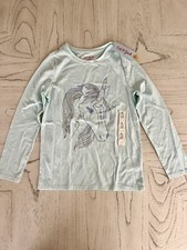 New Cat Jack Girls Purple Glitter Unicorn Shirt/Top Light Aqua Sz M 7/8