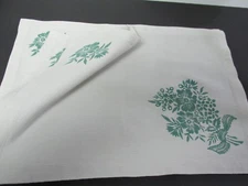 Cotton Place Mats Khaki / Green 18" x 12 3/4" Sturdy Set of 6