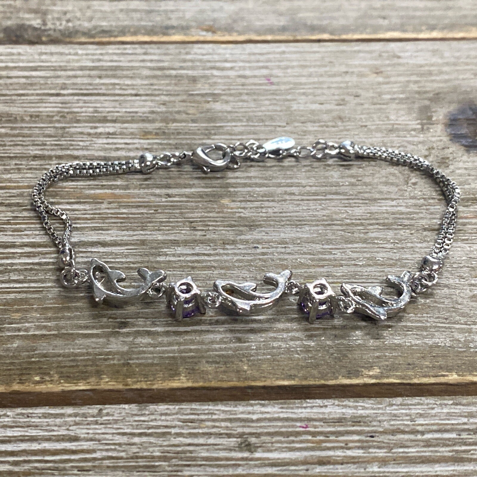 Dolphin Sterling Silver 925 Adjustable Bracelet W… - image 10